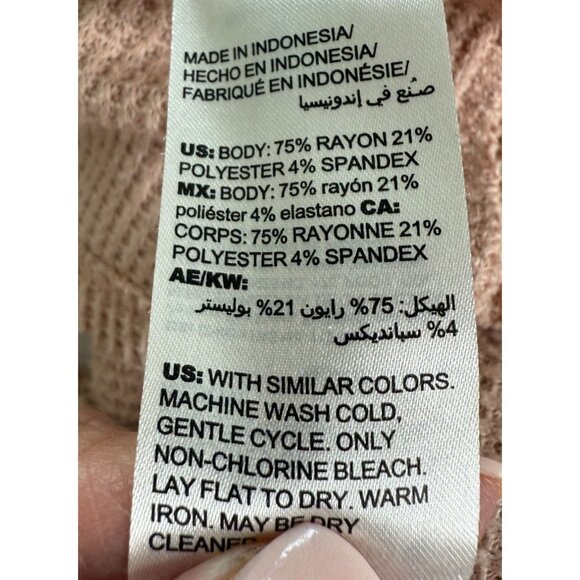 Chicos Zenergy 2-Piece Pink Waffle-Knit Cardigan & Tank Set Size 16/18 Resort - Picture 7 of 15